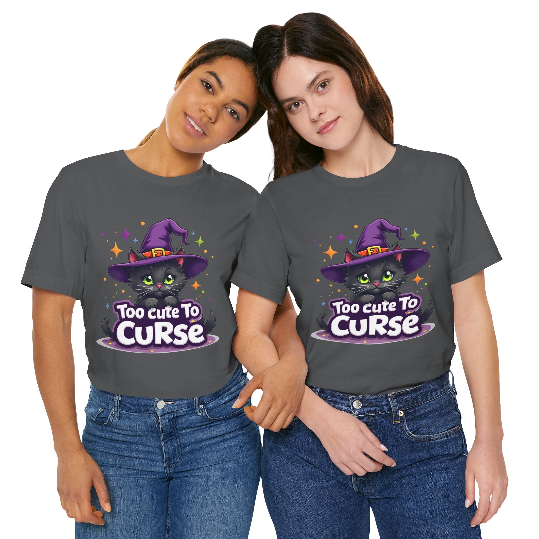 Too Cute To Curse Black Cat Witch Tee | Halloween Cat T-Shirt