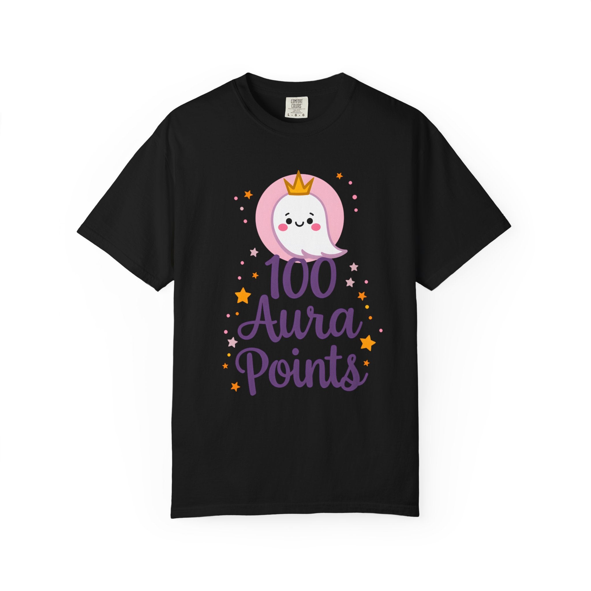 100 Aura Points Cute Ghost Princess T-shirt | Magical Pastel Graphic Tee