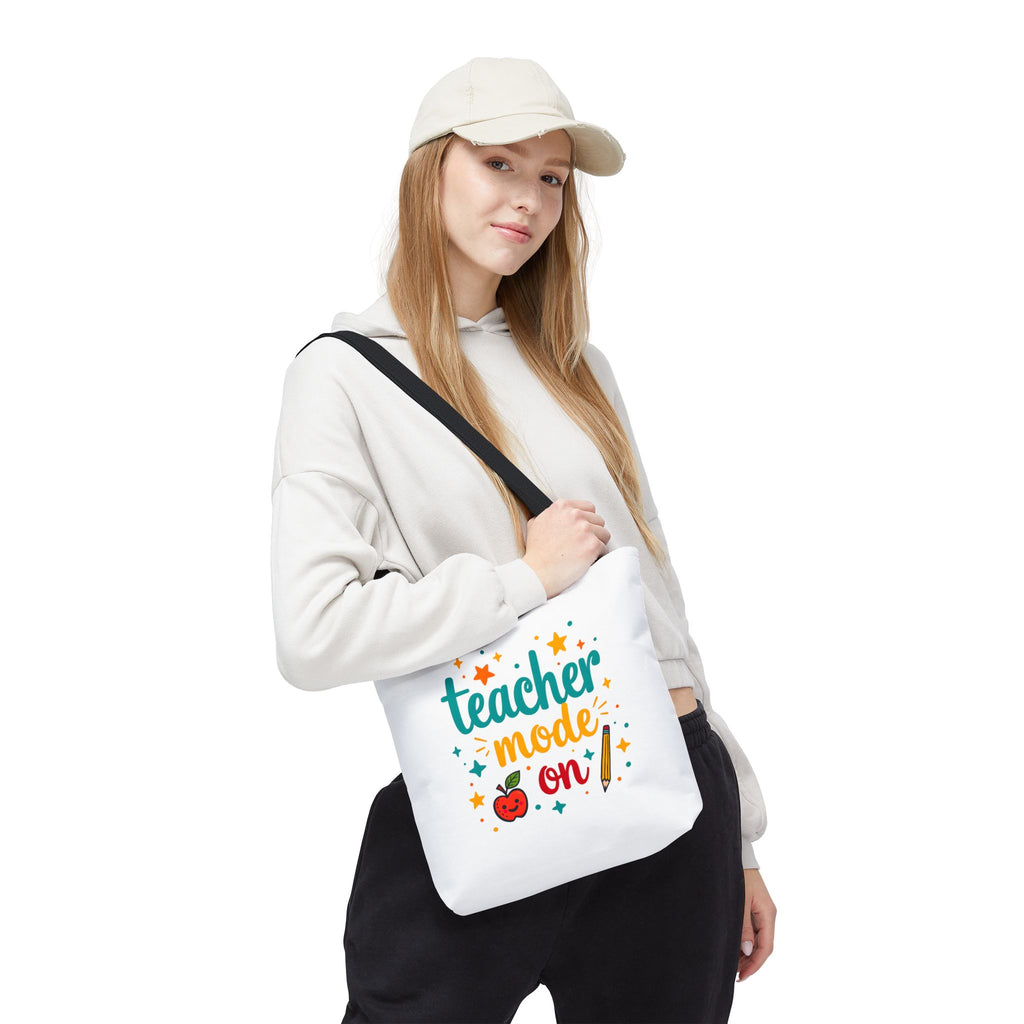 Teacher Mode On tote bag | teacher apple pencil design