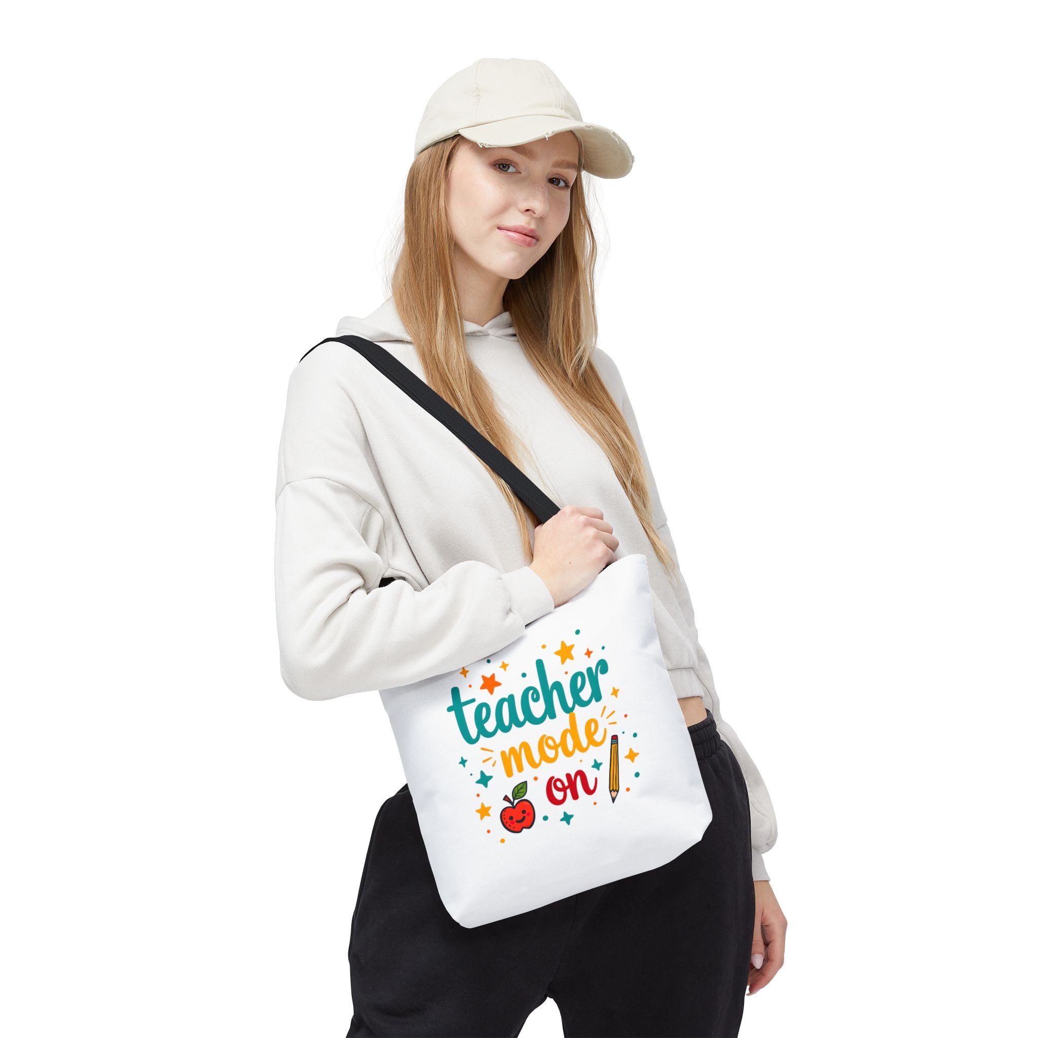 Teacher Mode On tote bag | teacher apple pencil design
