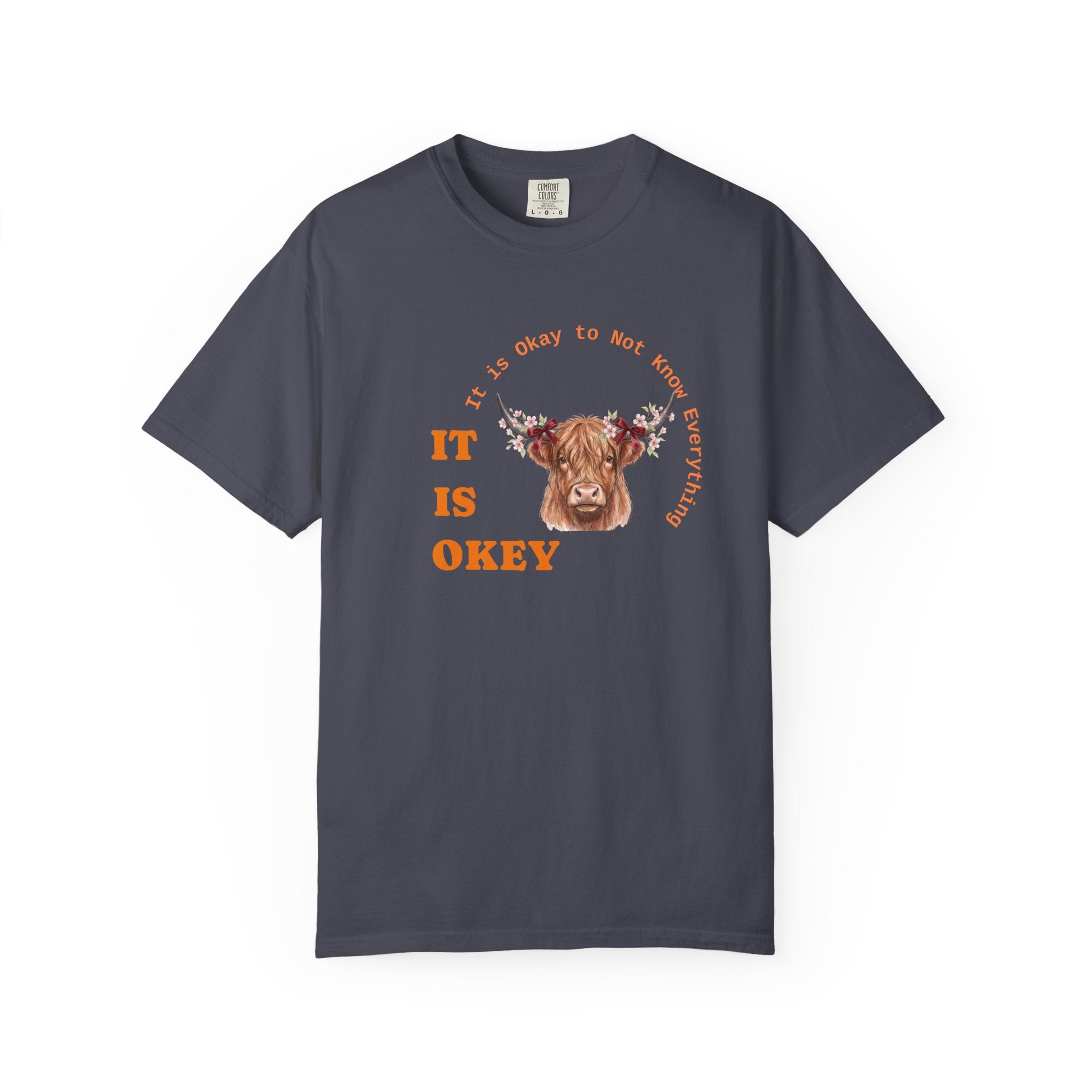 Floral Highland Cow T-shirt | Highland Cattle Face with Flower Crown