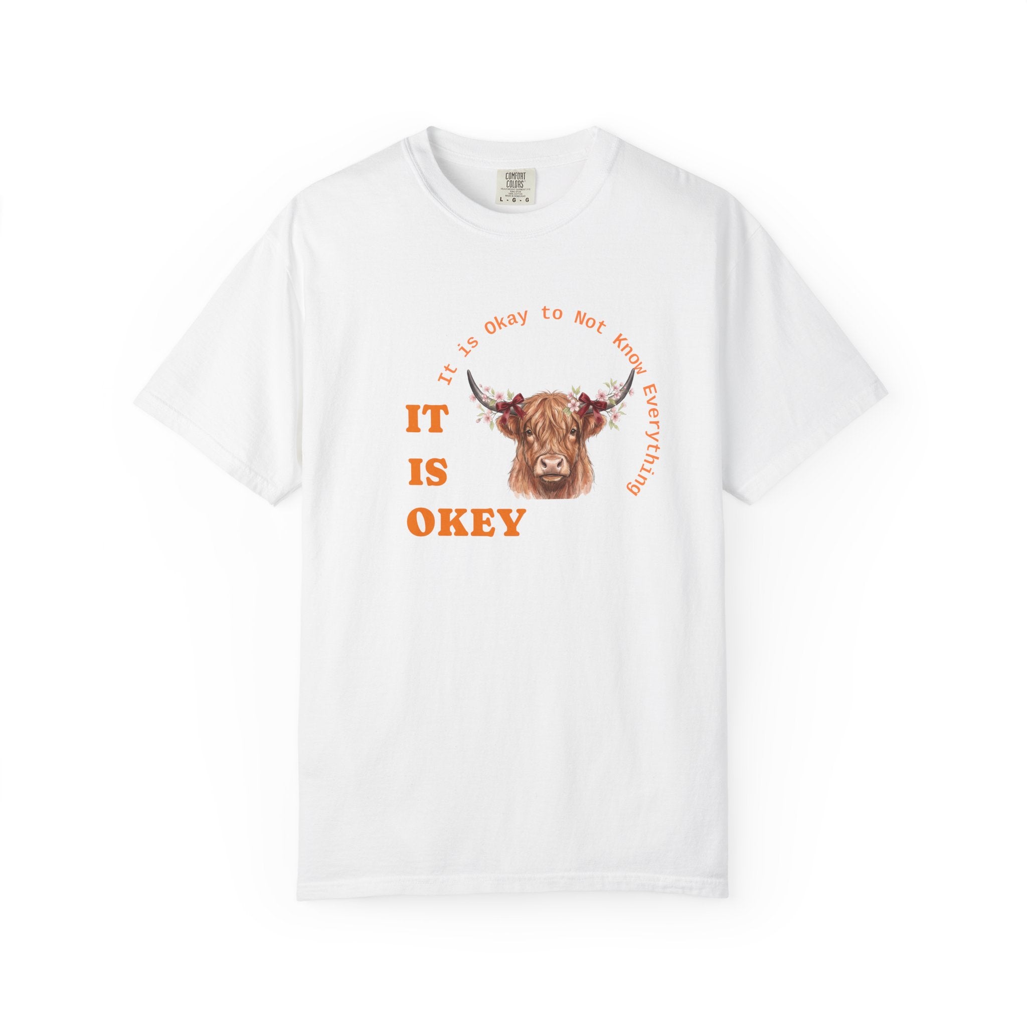 Floral Highland Cow T-shirt | Highland Cattle Face with Flower Crown