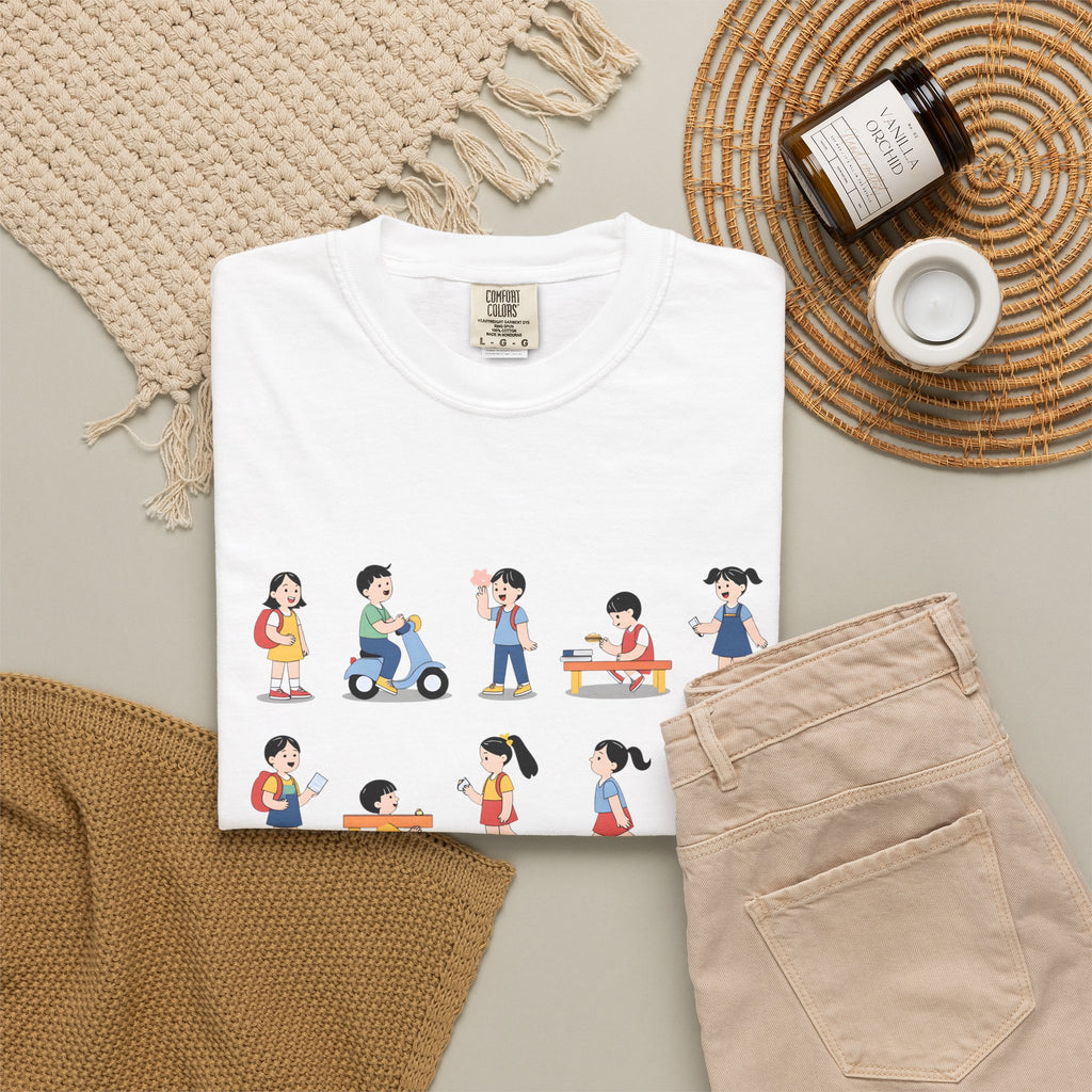 School Kids Illustration T-Shirt | Back to School, Cute Children Characters
