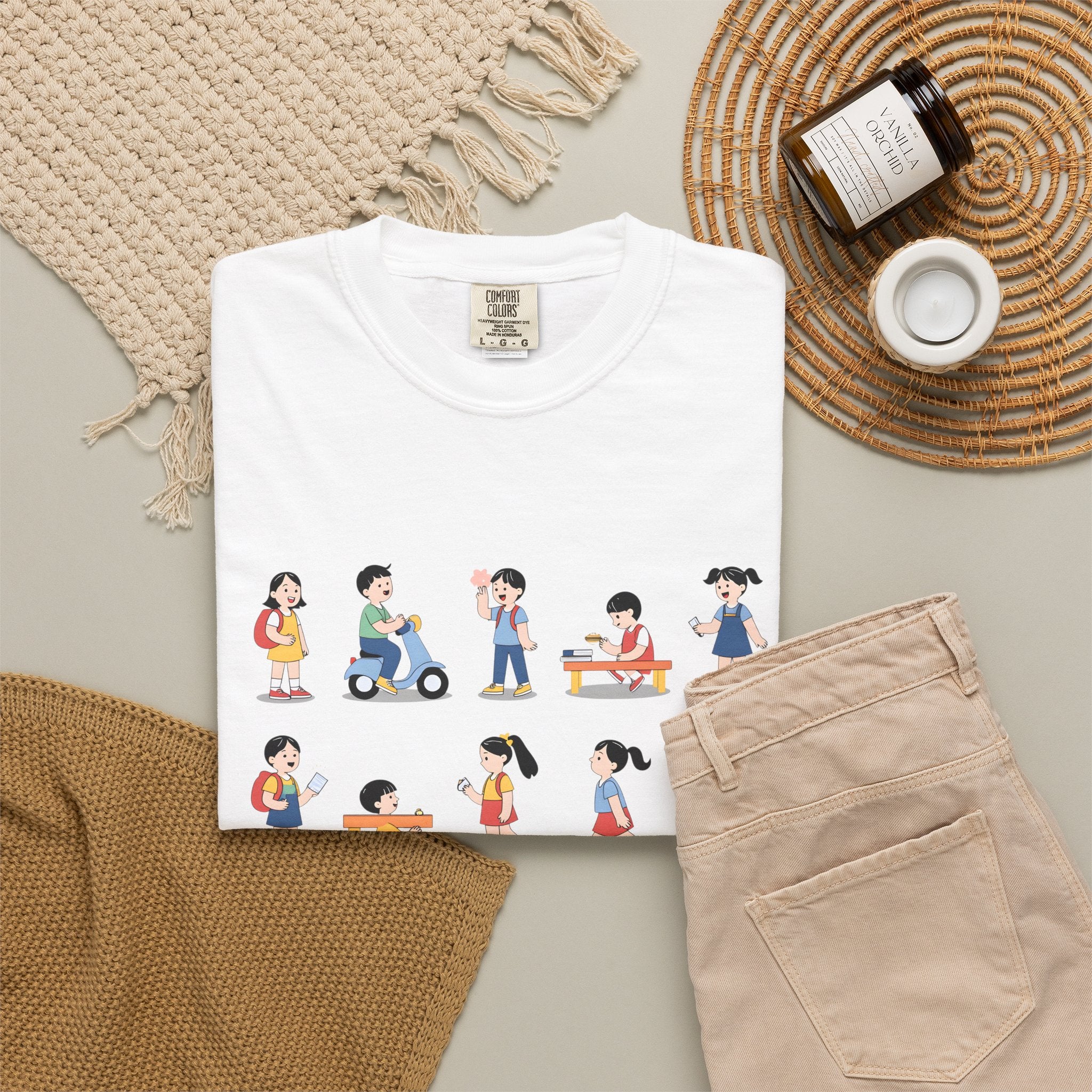School Kids Illustration T-Shirt | Back to School, Cute Children Characters
