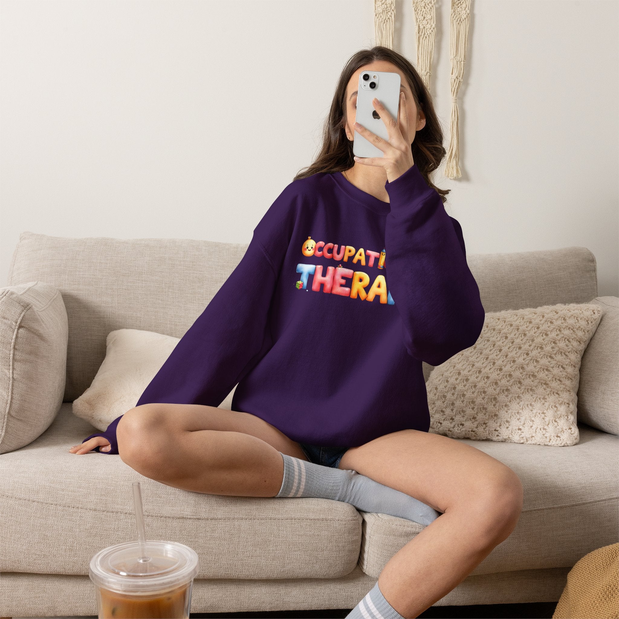 Occupational Therapy colorful balloon letters Sweatshirt | Occupational Therapy Crewneck