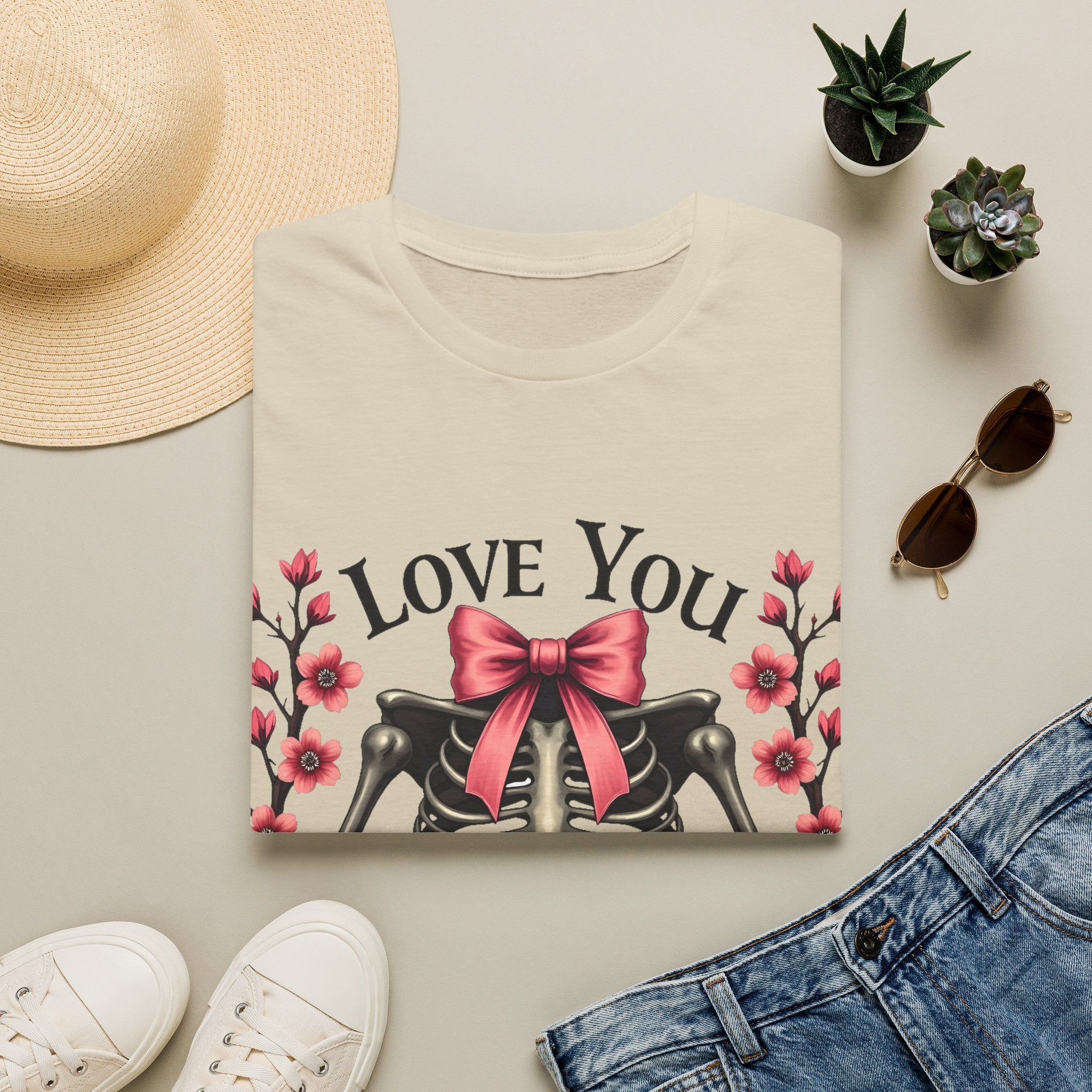 Love You to Death skeleton ribcage shirt | Valentine's gothic floral tee