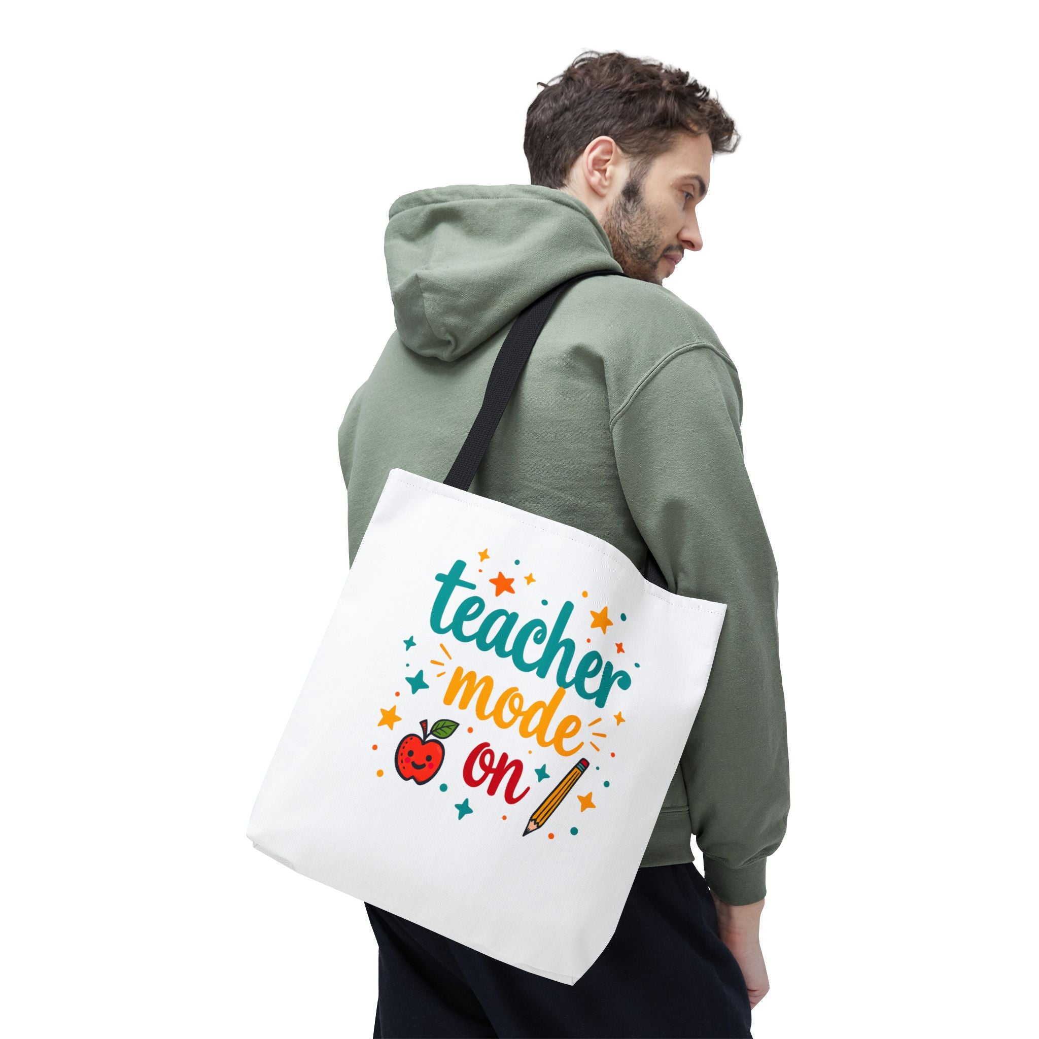 Teacher Mode On tote bag | teacher apple pencil design