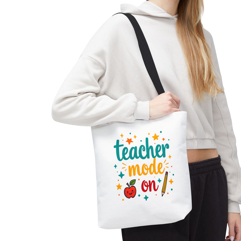 Teacher Mode On tote bag | teacher apple pencil design