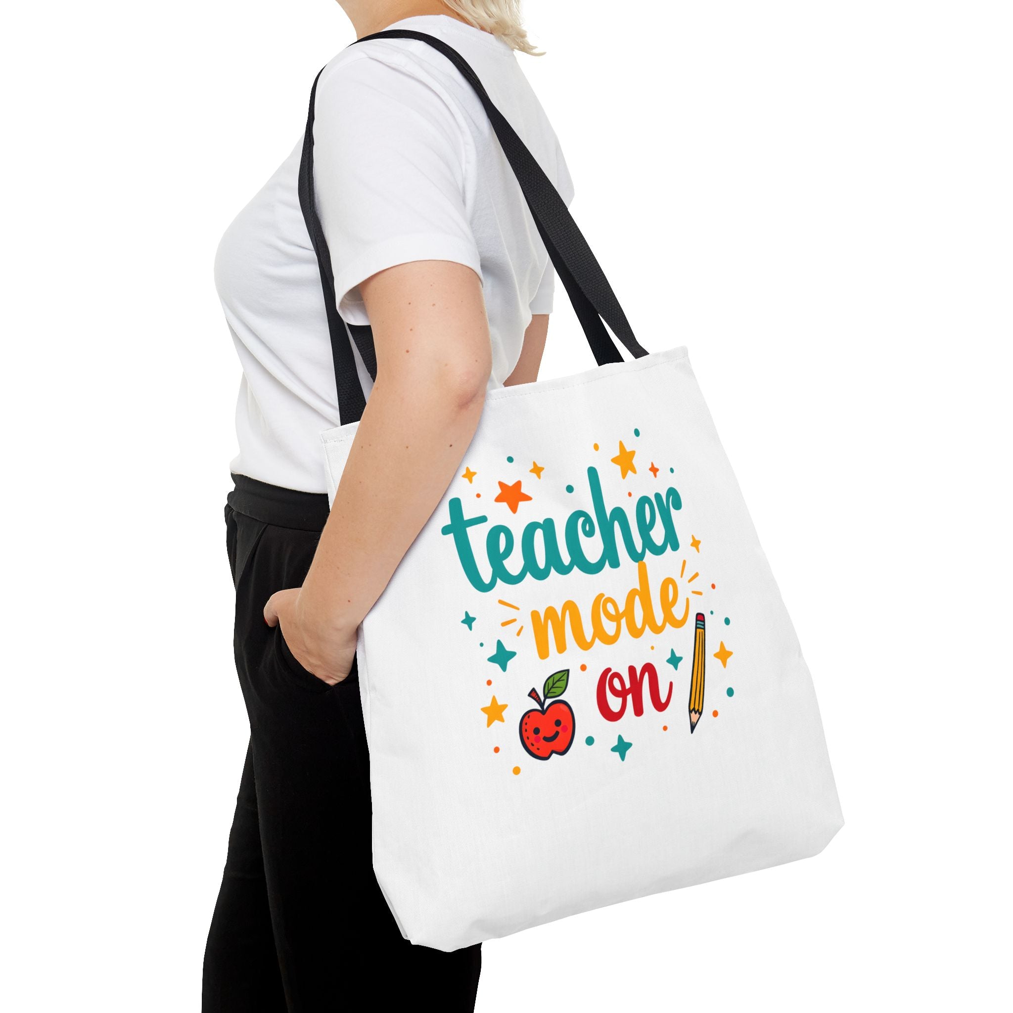 Teacher Mode On tote bag | teacher apple pencil design