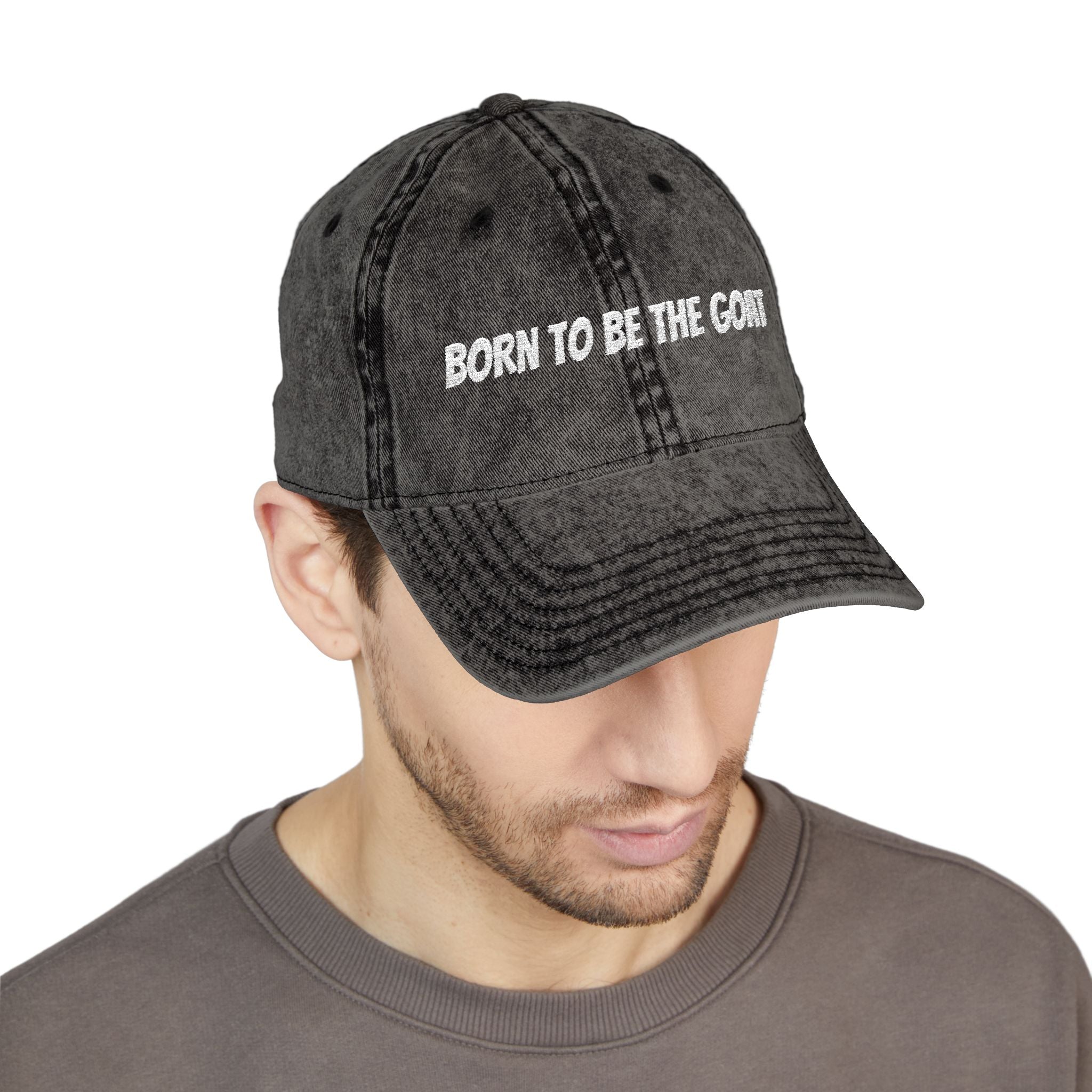 Born To Be The GOAT Cap | Vintage Embroidered Hat