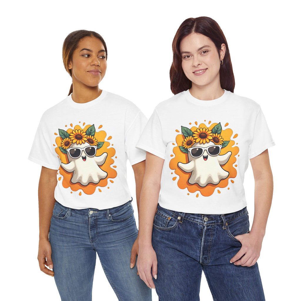 Sunflower Ghost Tee | Cute Ghost with Sunglasses Fall Halloween Shirt