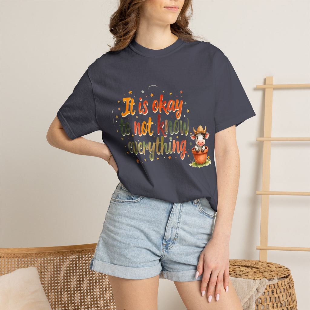 It Is Okay to Not Know Everything T-shirt | Cute Fox Illustration