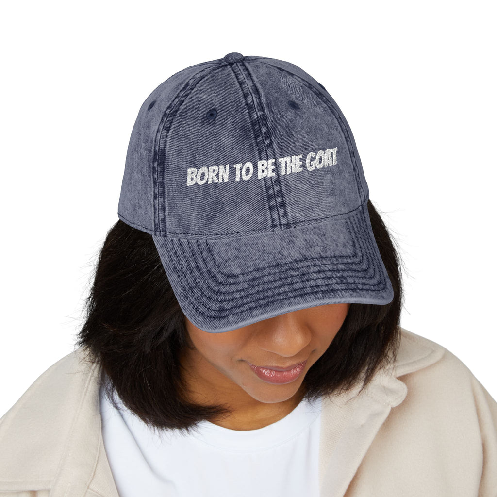 Born To Be The GOAT Cap | Vintage Embroidered Hat