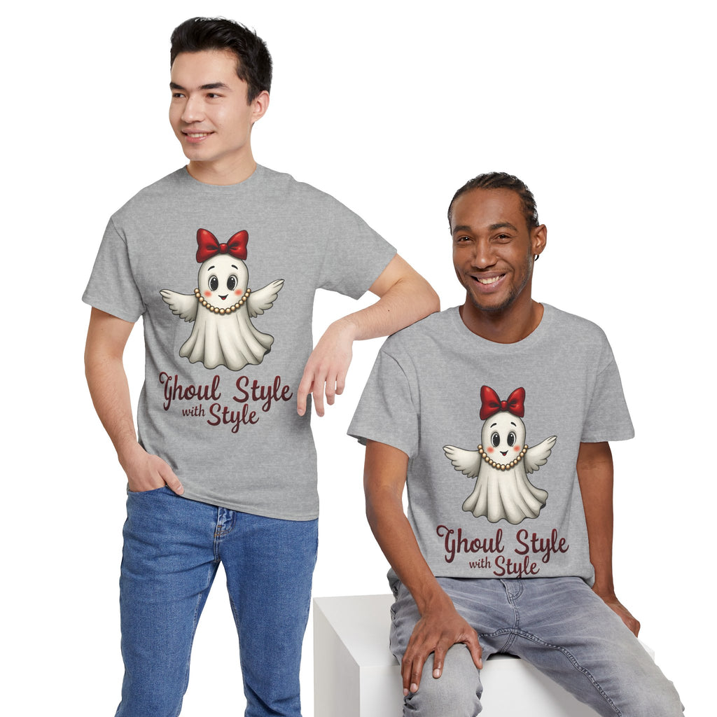 Ghoul Style Ghost Tee | Cute Ghost with Red Bow Halloween Shirt