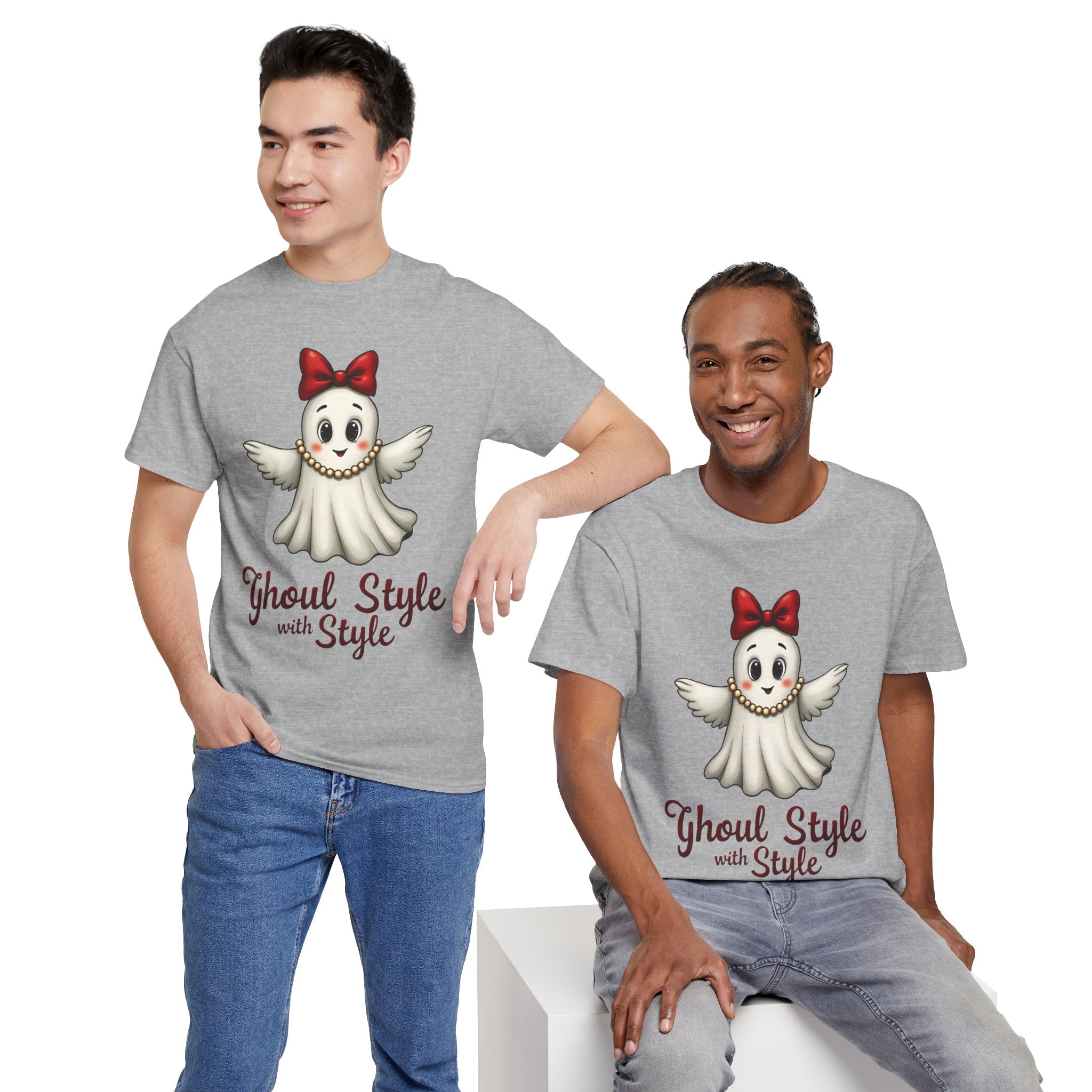 Ghoul Style Ghost Tee | Cute Ghost with Red Bow Halloween Shirt