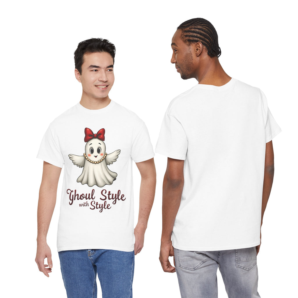 Ghoul Style Ghost Tee | Cute Ghost with Red Bow Halloween Shirt