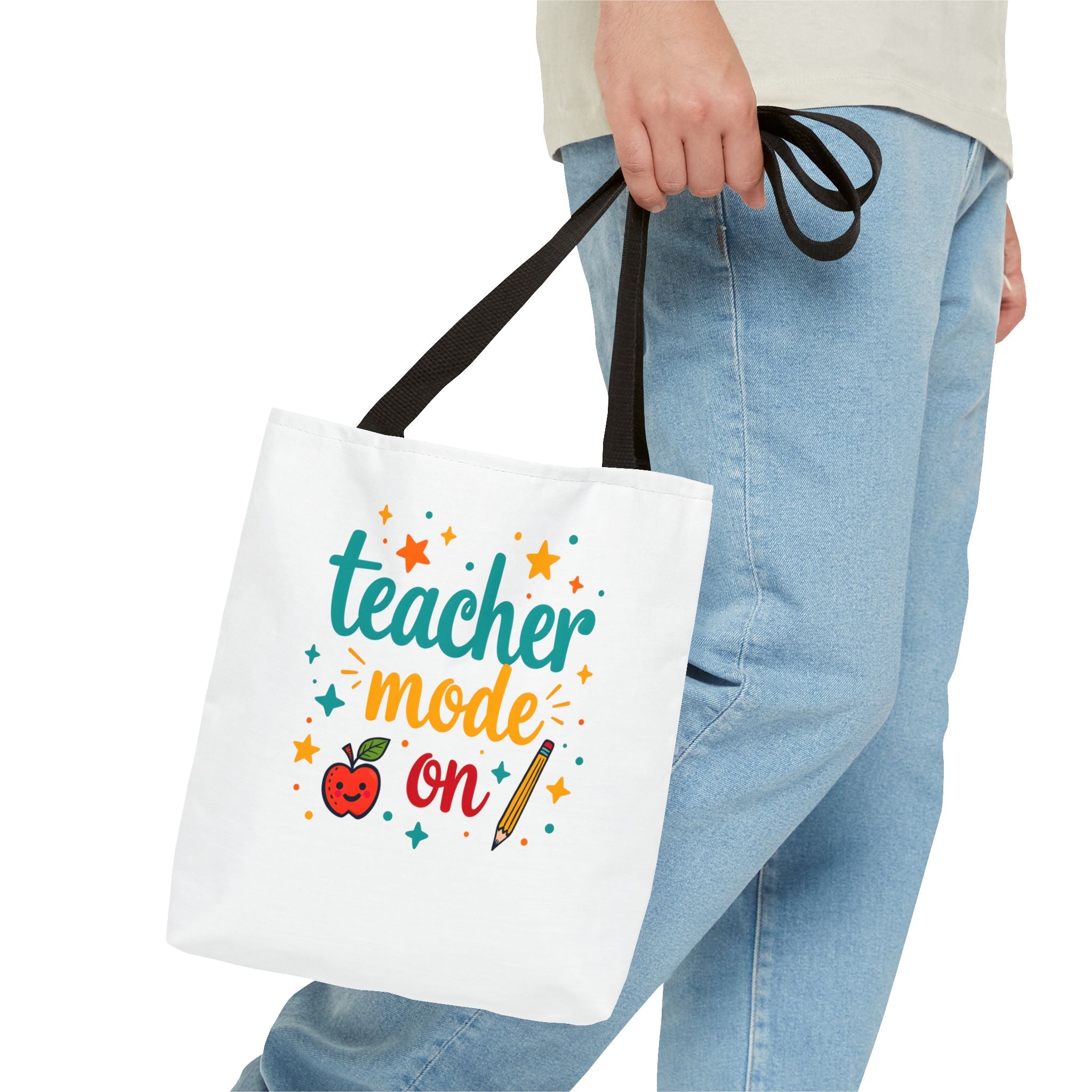 Teacher Mode On tote bag | teacher apple pencil design