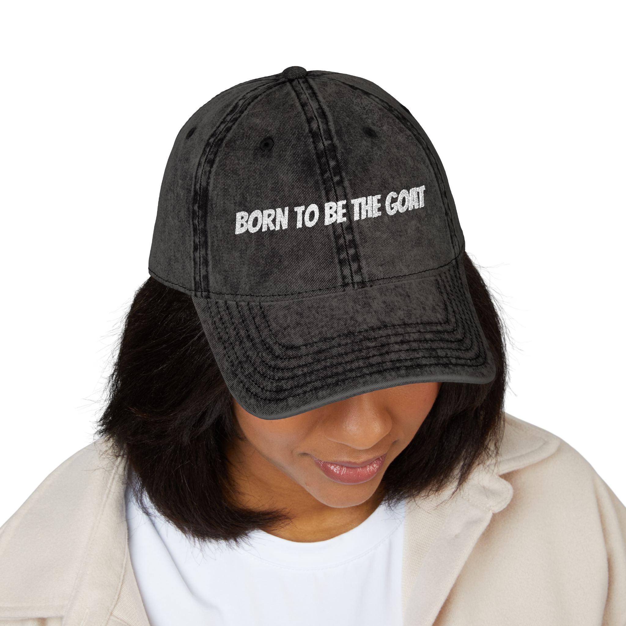 Born To Be The GOAT Cap | Vintage Embroidered Hat