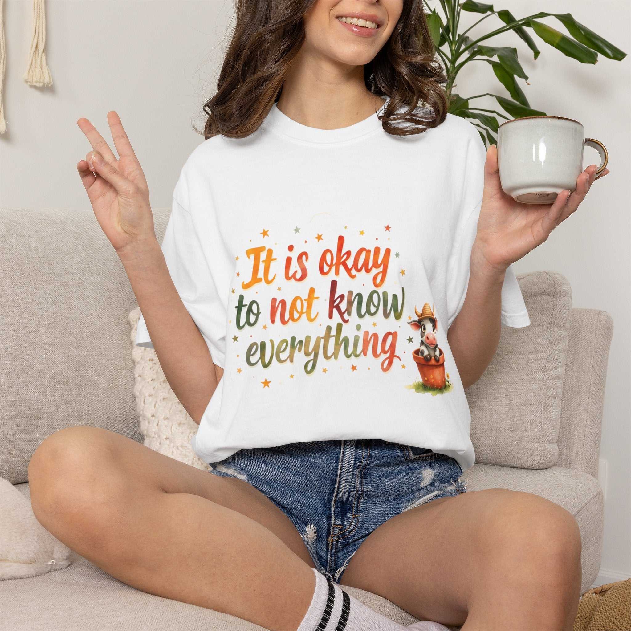 It Is Okay to Not Know Everything T-shirt | Cute Fox Illustration