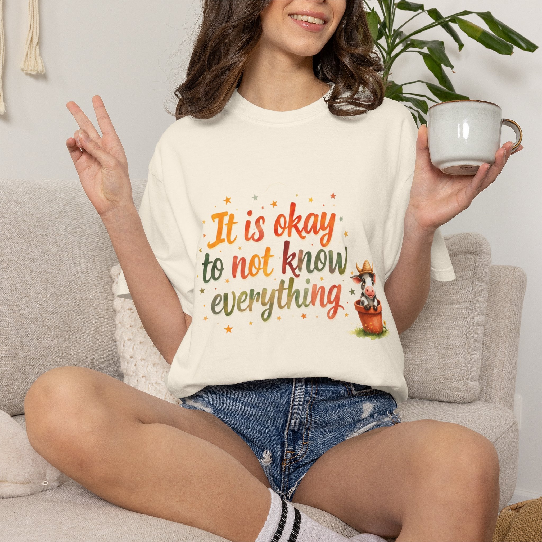 It Is Okay to Not Know Everything T-shirt | Cute Fox Illustration
