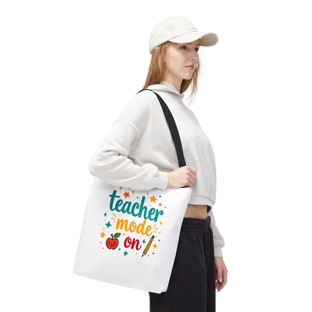Teacher Mode On tote bag | teacher apple pencil design