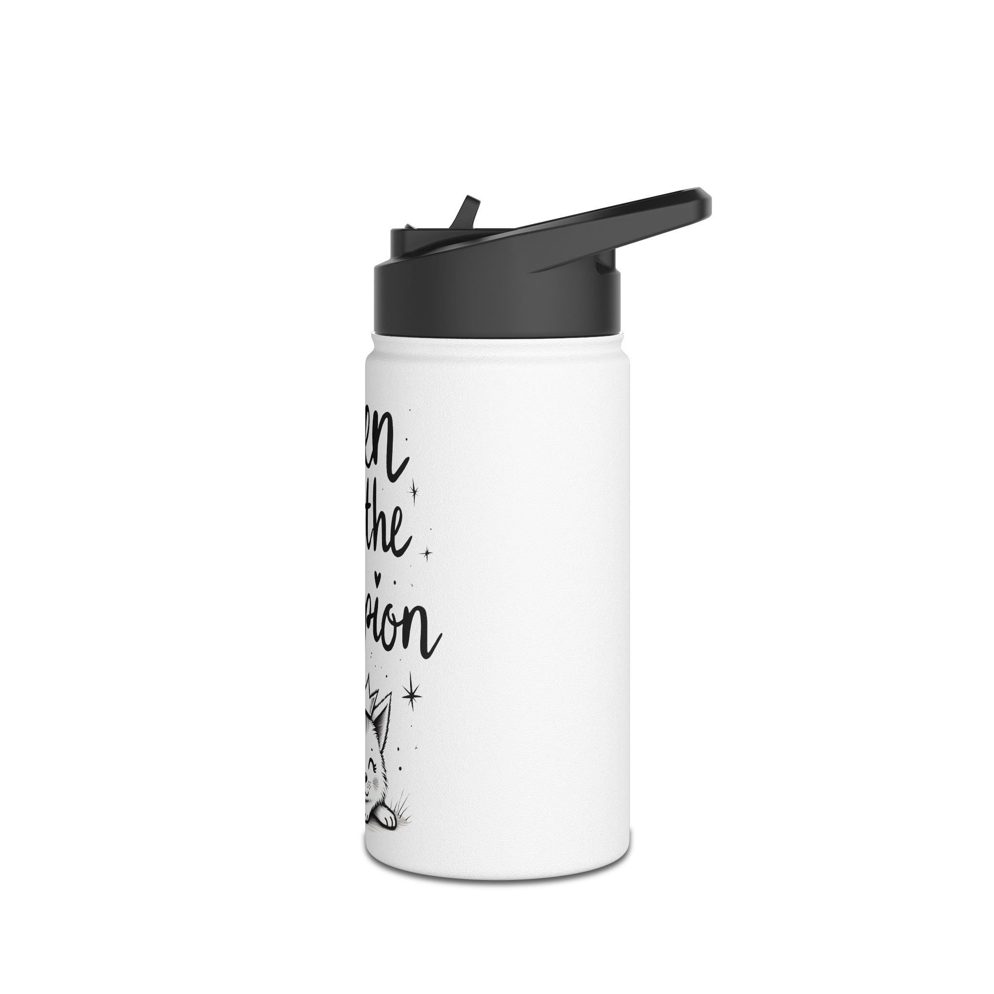 Queen of the Champion water bottle | stainless steel tumbler, cute cat crown design