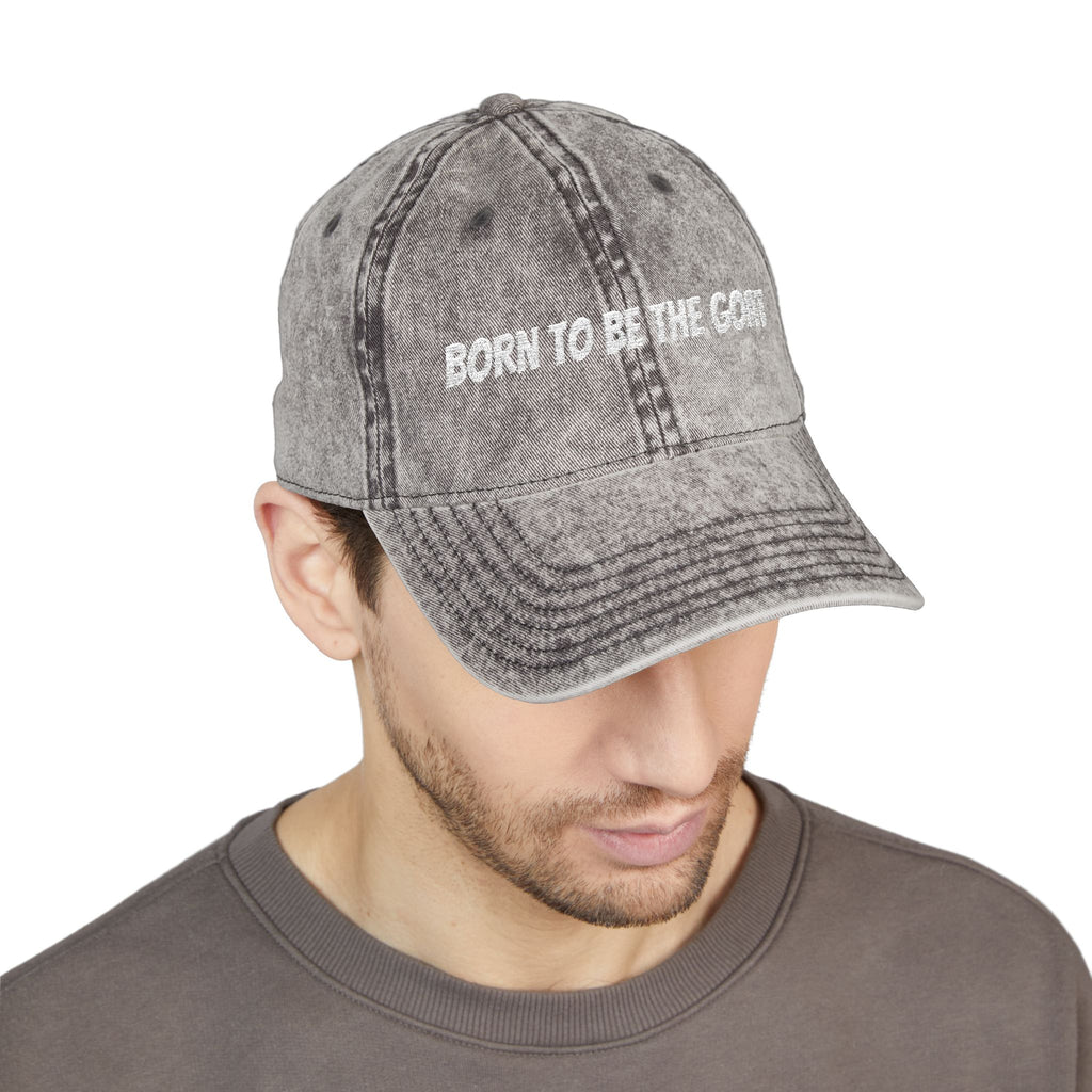 Born To Be The GOAT Cap | Vintage Embroidered Hat