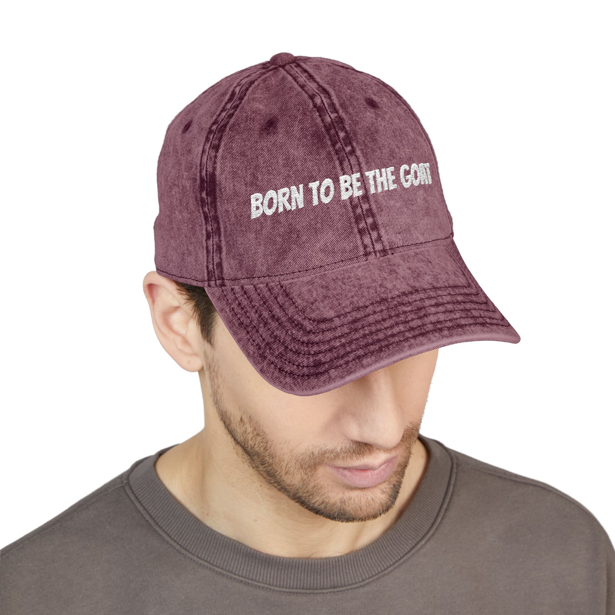 Born To Be The GOAT Cap | Vintage Embroidered Hat