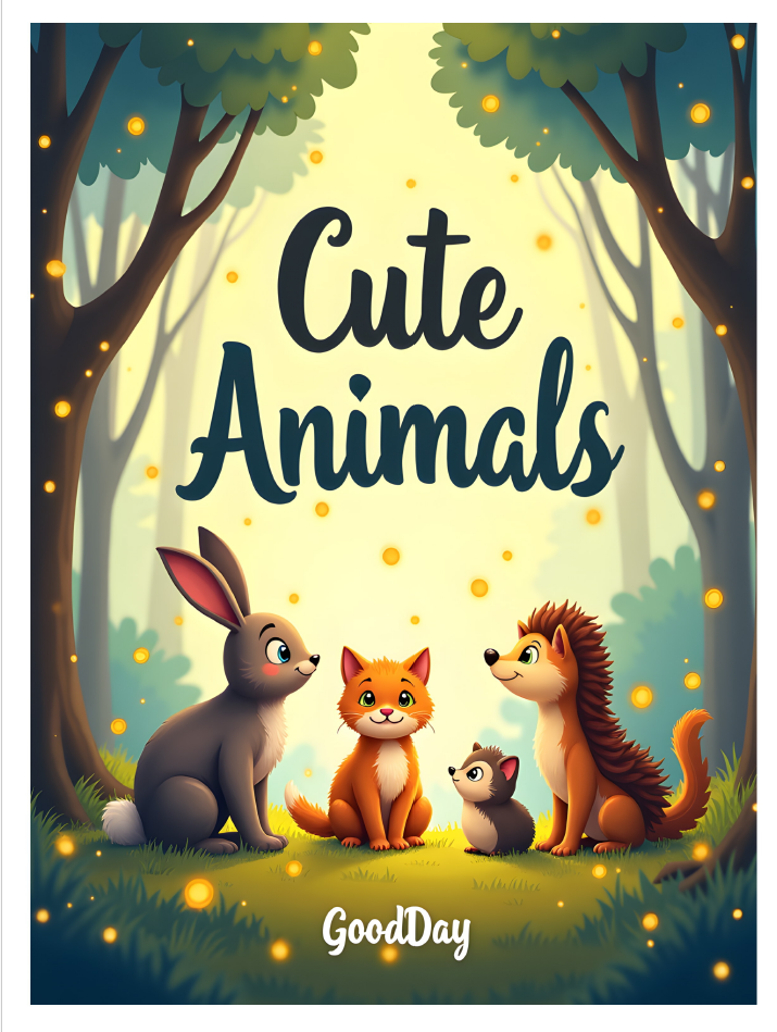 Cute Animals coloring book E- book
