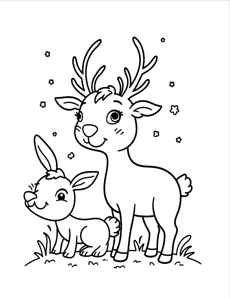 Cute Animals coloring book E- book