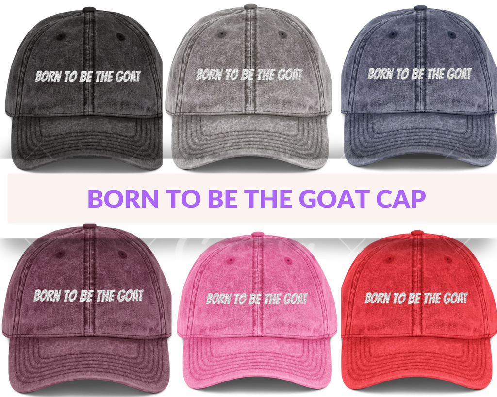 Born To Be The GOAT Cap | Vintage Embroidered Hat