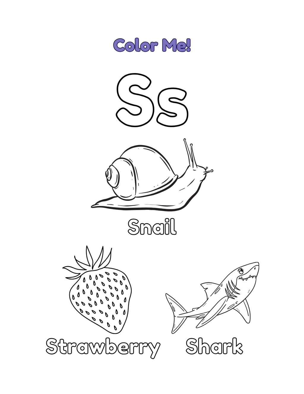 A-Z Alphabet Coloring E-Book