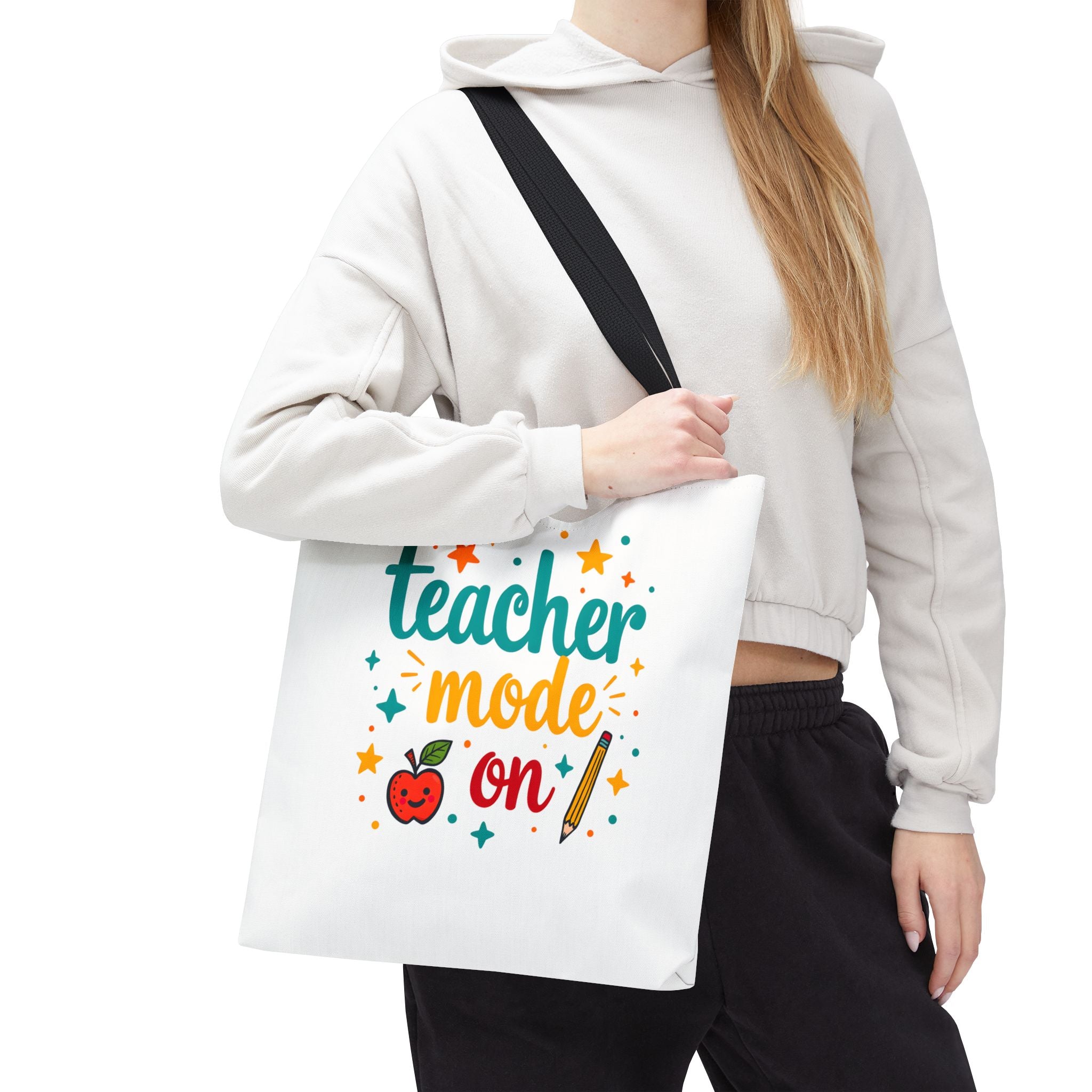 Teacher Mode On tote bag | teacher apple pencil design