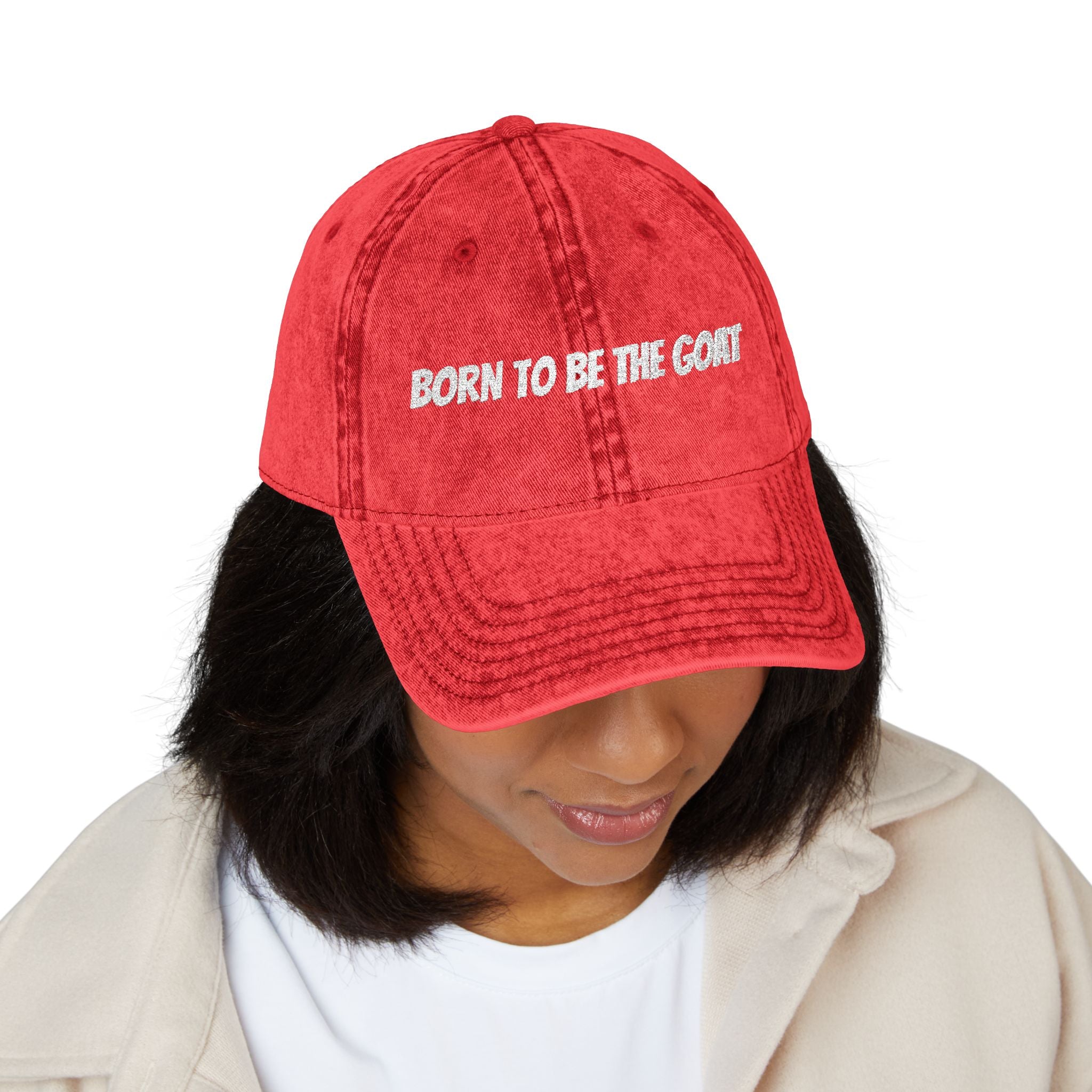 Born To Be The GOAT Cap | Vintage Embroidered Hat