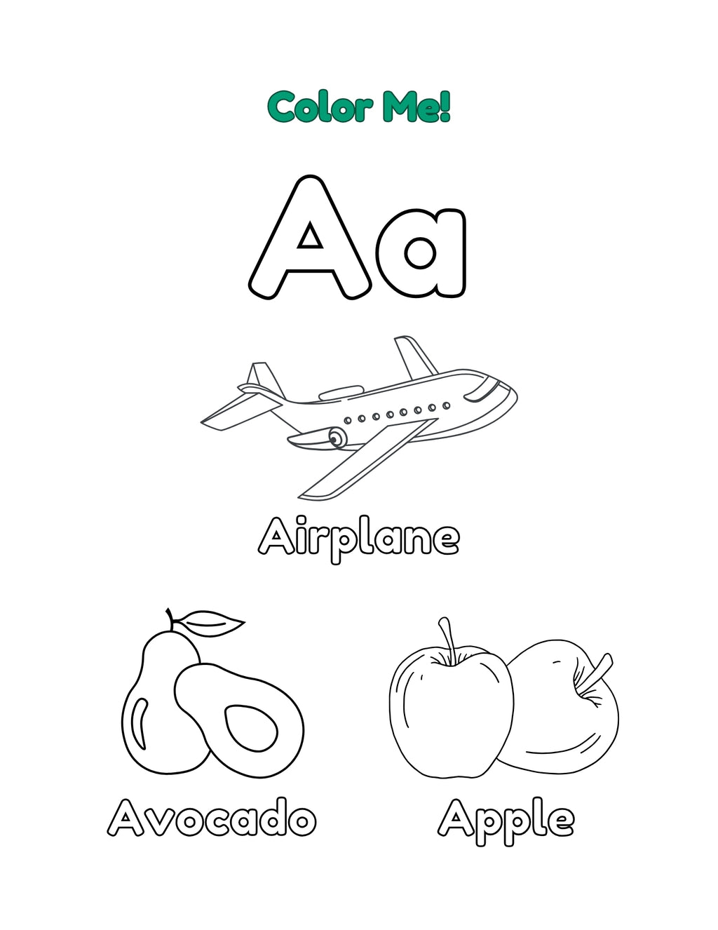 A-Z Alphabet Coloring E-Book