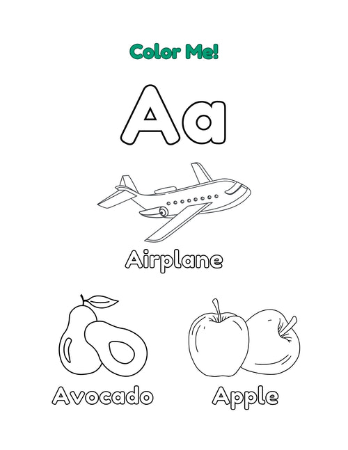 A-Z Alphabet Coloring E-Book