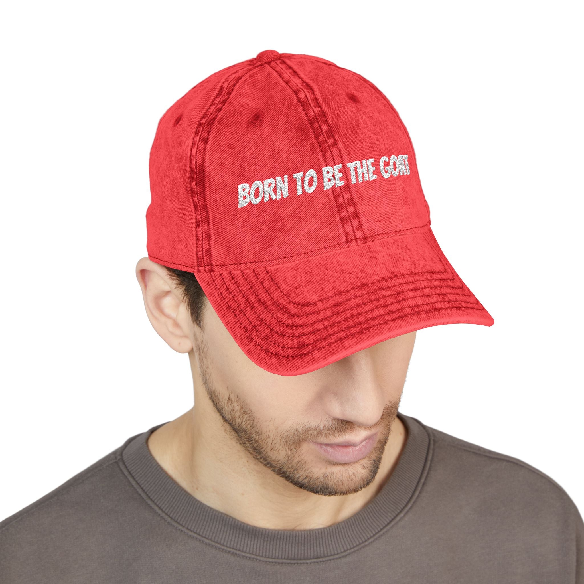 Born To Be The GOAT Cap | Vintage Embroidered Hat