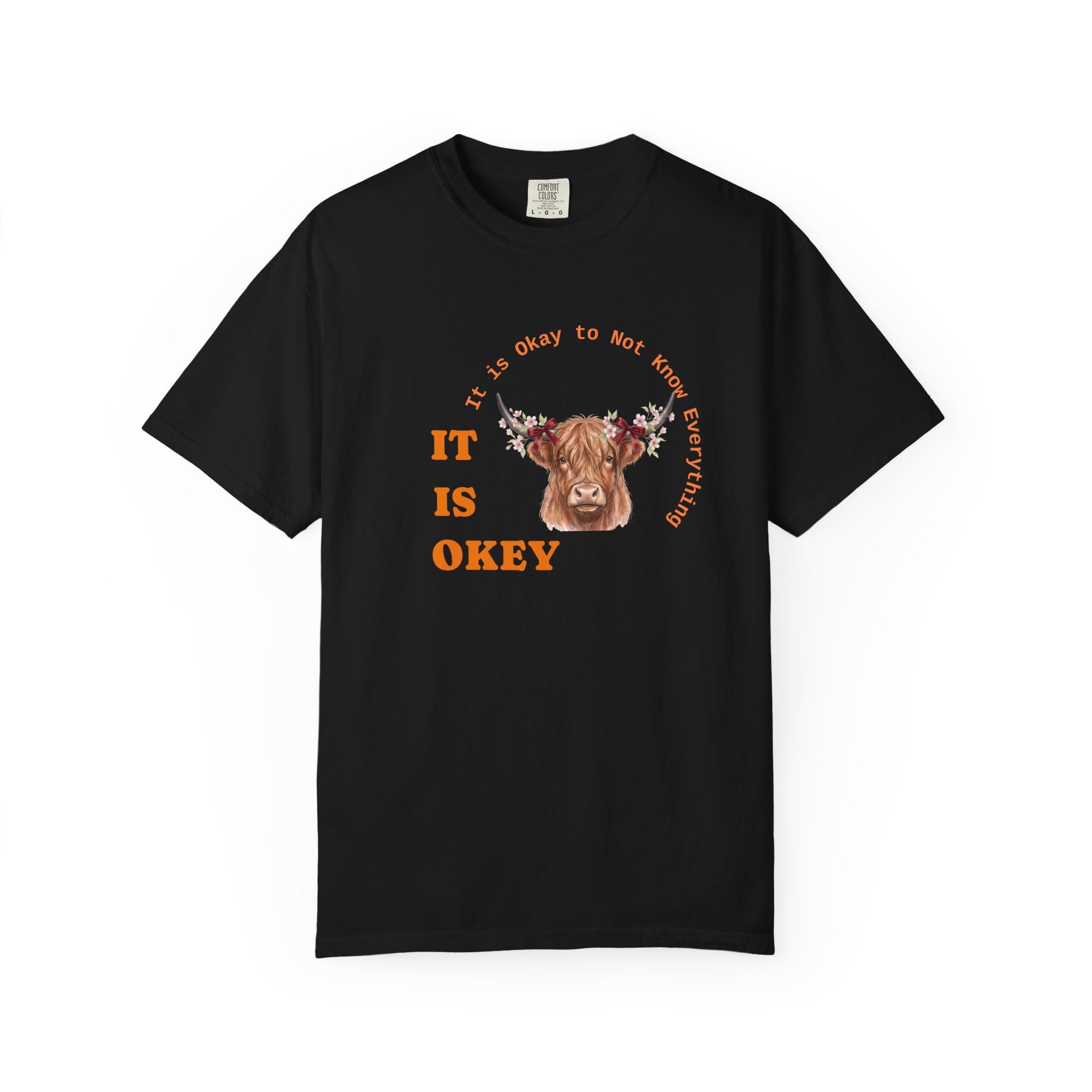 Floral Highland Cow T-shirt | Highland Cattle Face with Flower Crown