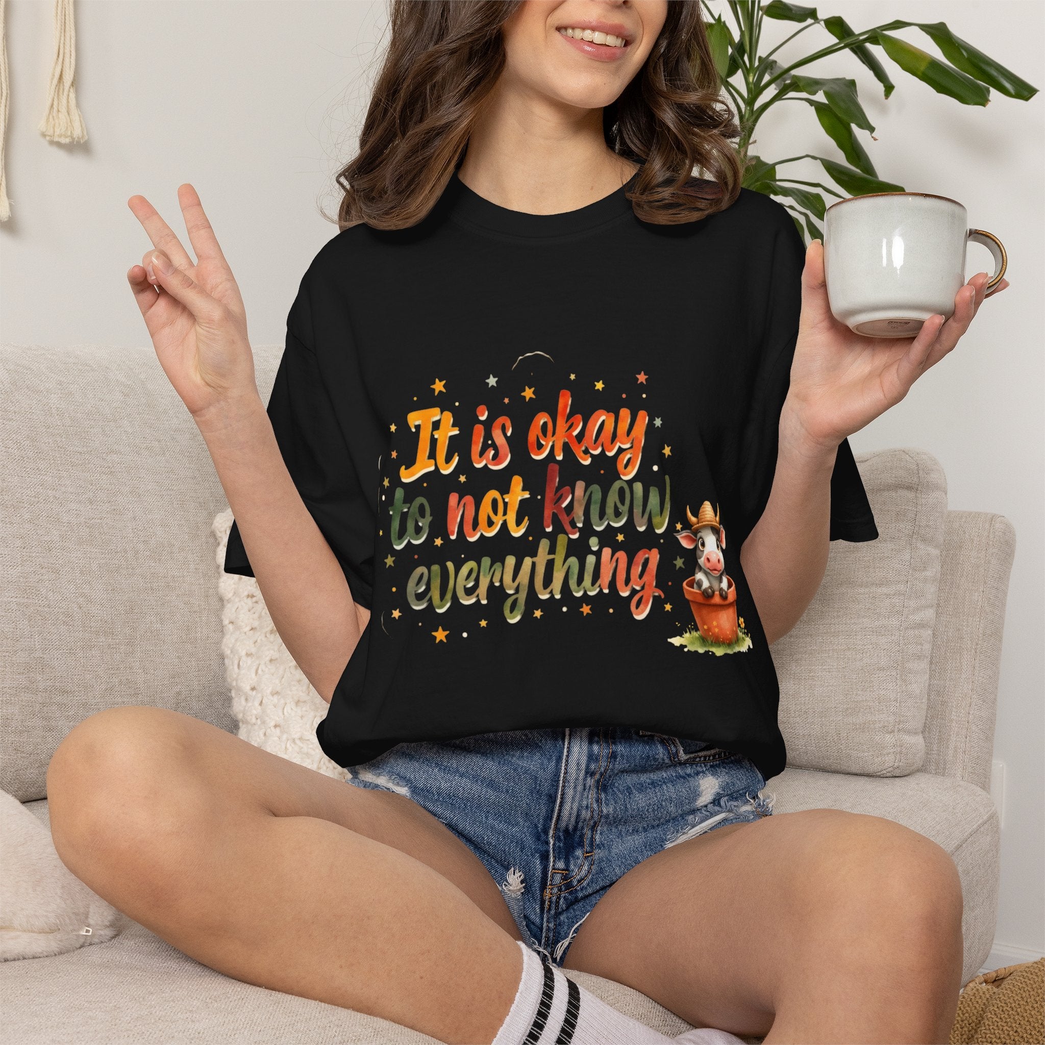 It Is Okay to Not Know Everything T-shirt | Cute Fox Illustration