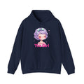 Pastel Purple Anime Girl The Girl Hoodie | Cute Kawaii Portrait, Pink Typography