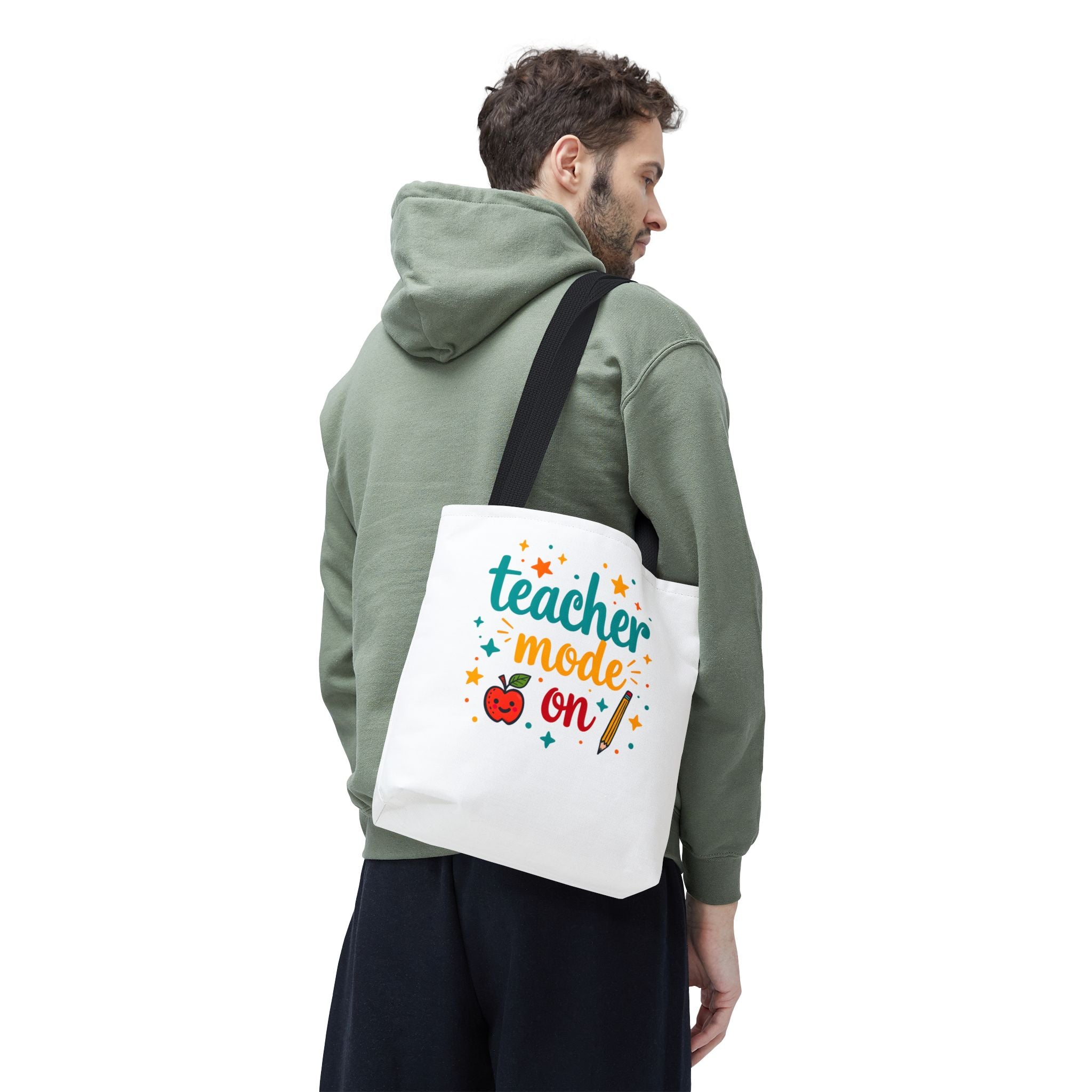 Teacher Mode On tote bag | teacher apple pencil design