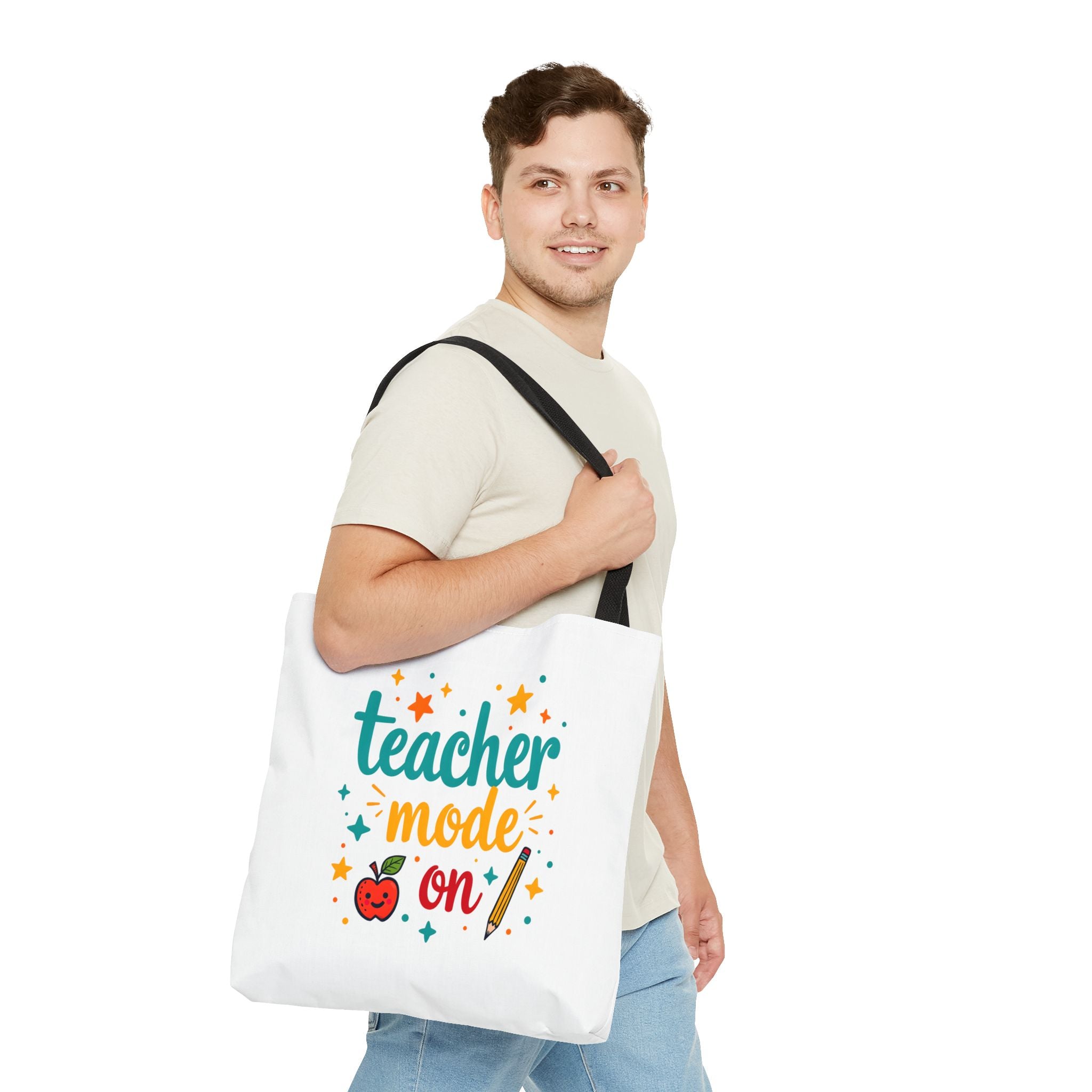 Teacher Mode On tote bag | teacher apple pencil design