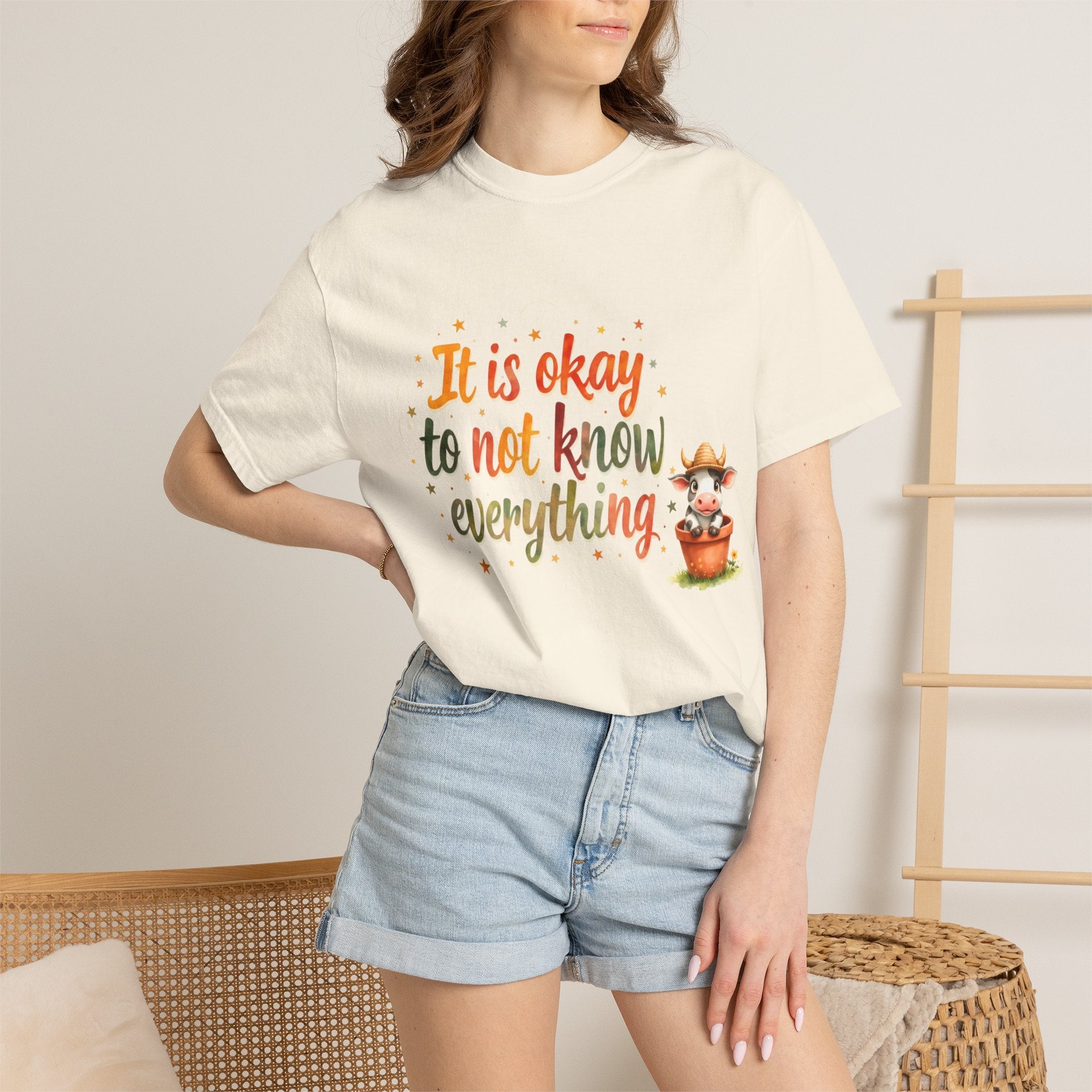It Is Okay to Not Know Everything T-shirt | Cute Fox Illustration