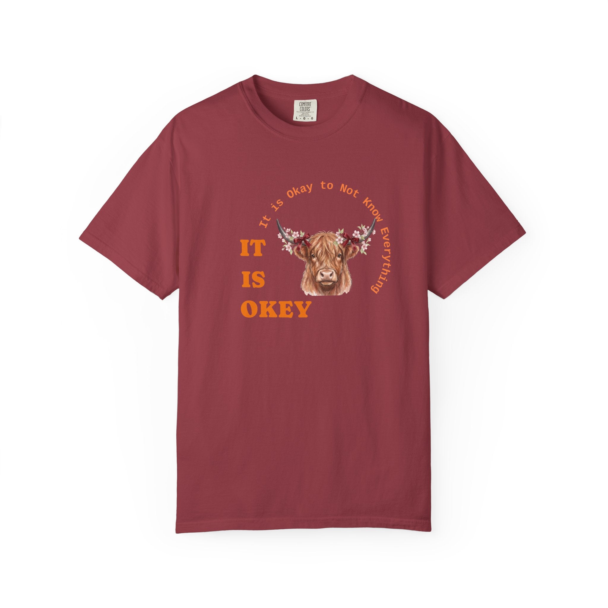 Floral Highland Cow T-shirt | Highland Cattle Face with Flower Crown