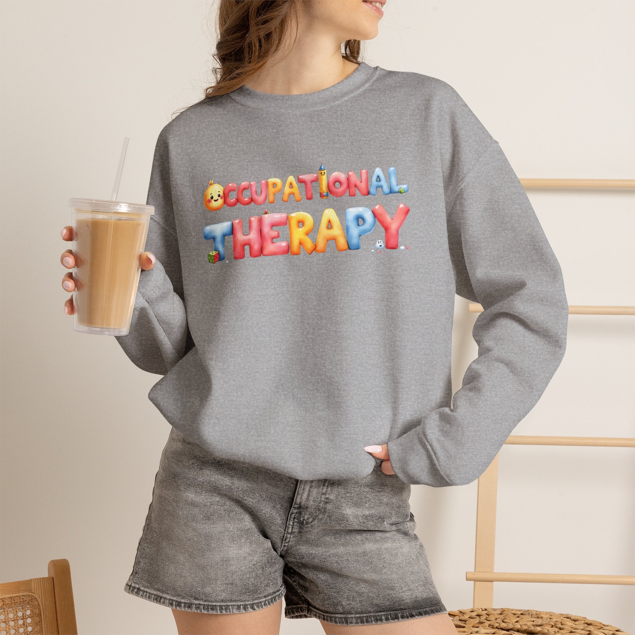 Occupational Therapy colorful balloon letters Sweatshirt | Occupational Therapy Crewneck