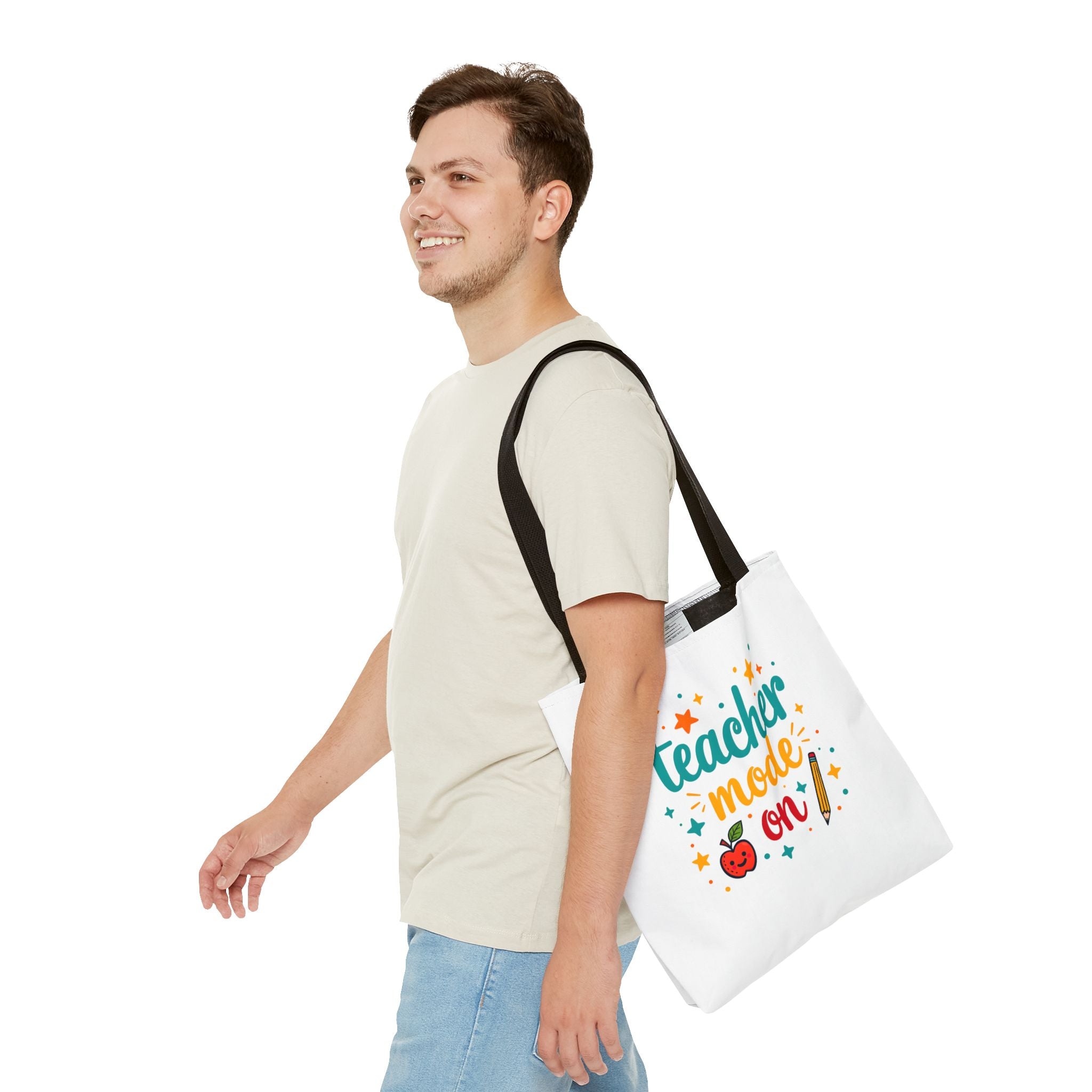 Teacher Mode On tote bag | teacher apple pencil design