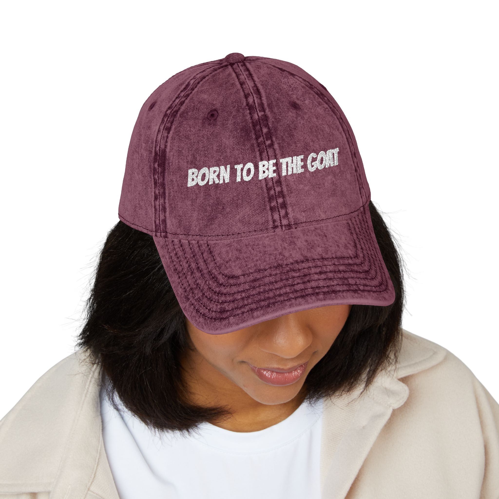 Born To Be The GOAT Cap | Vintage Embroidered Hat