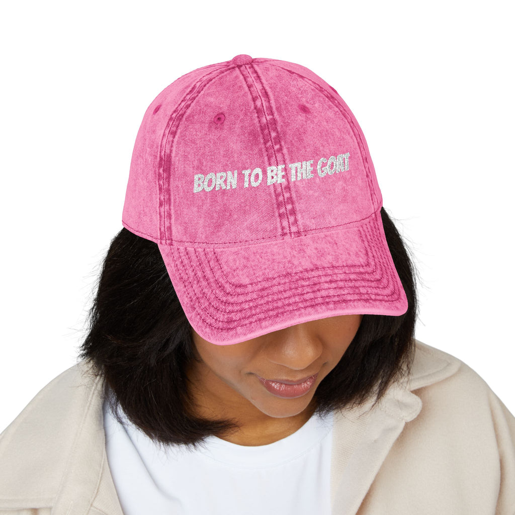 Born To Be The GOAT Cap | Vintage Embroidered Hat