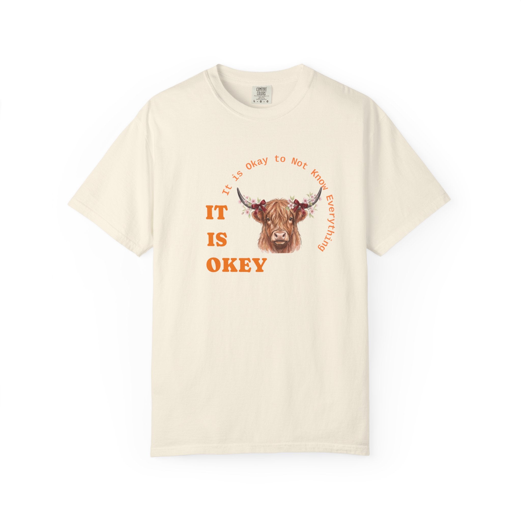Floral Highland Cow T-shirt | Highland Cattle Face with Flower Crown