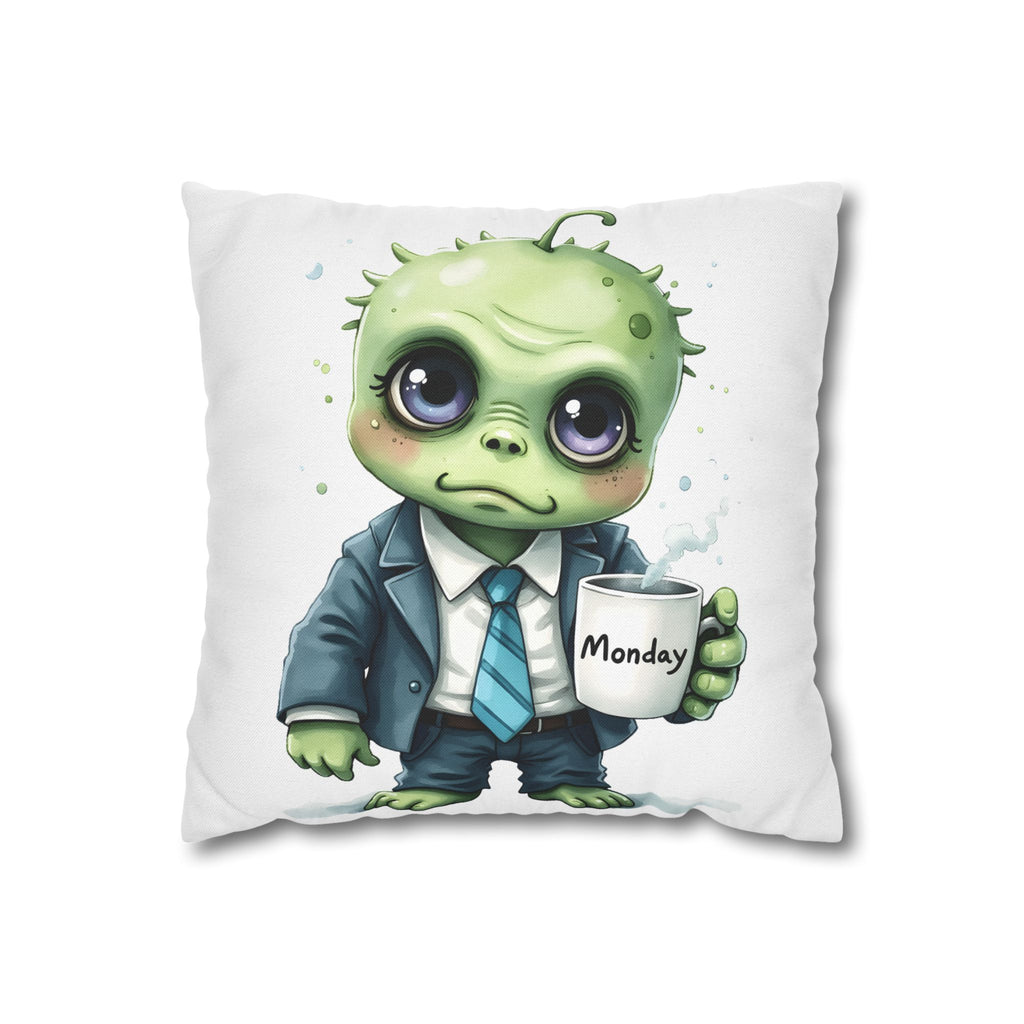 Cute Monday Monster Pillowcase — Office Zombie with 'Monday' Coffee Mug